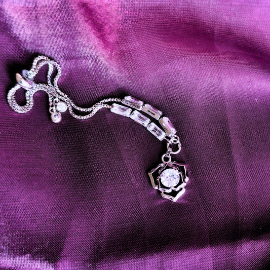 Blooming Petals Diamond Charming Bracelet – Silver