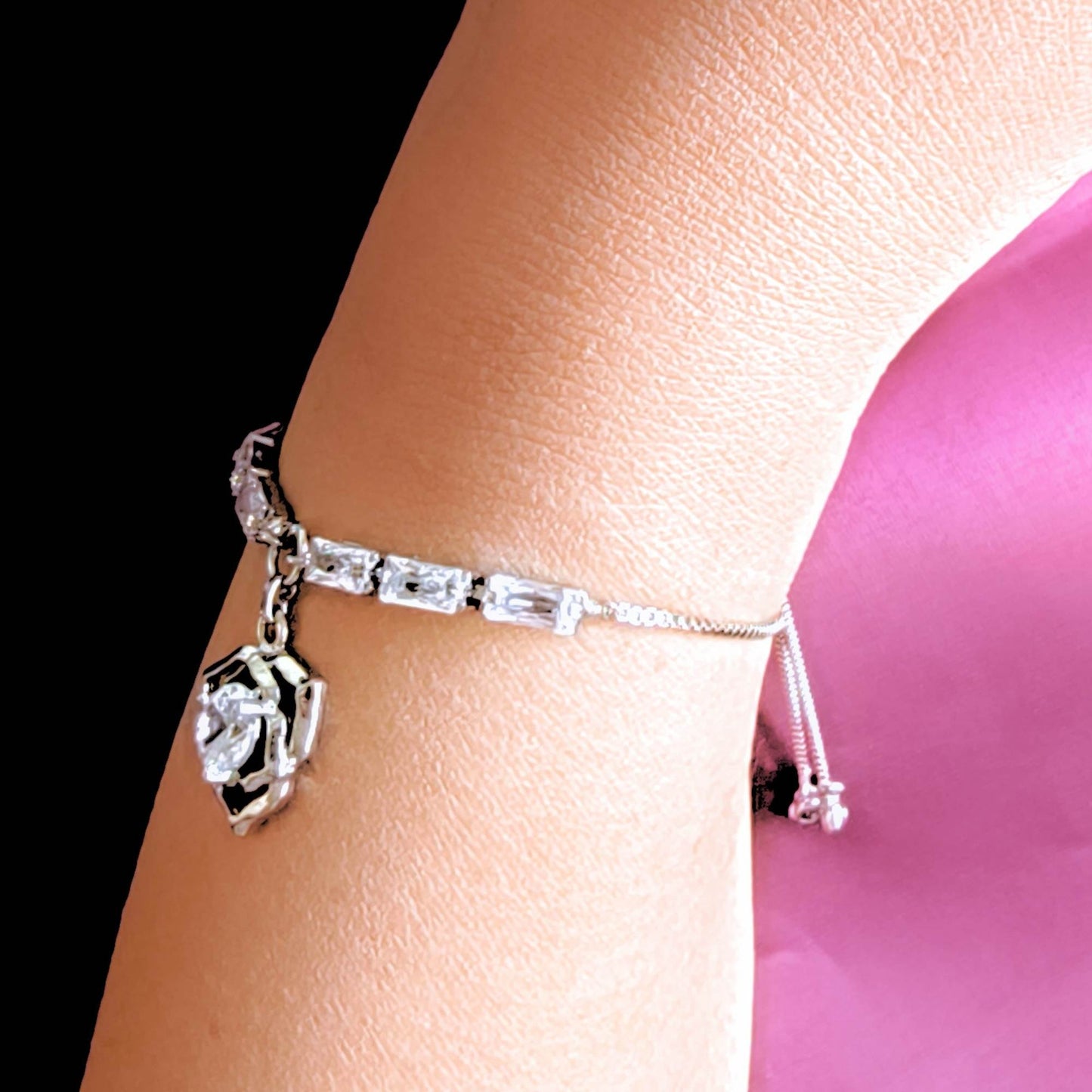 Blooming Petals Diamond Charming Bracelet – Silver