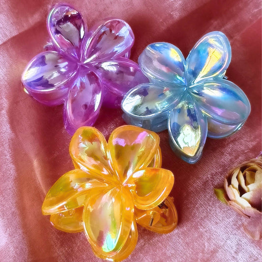 Blooming Combo of 3-Flower Claw Clips