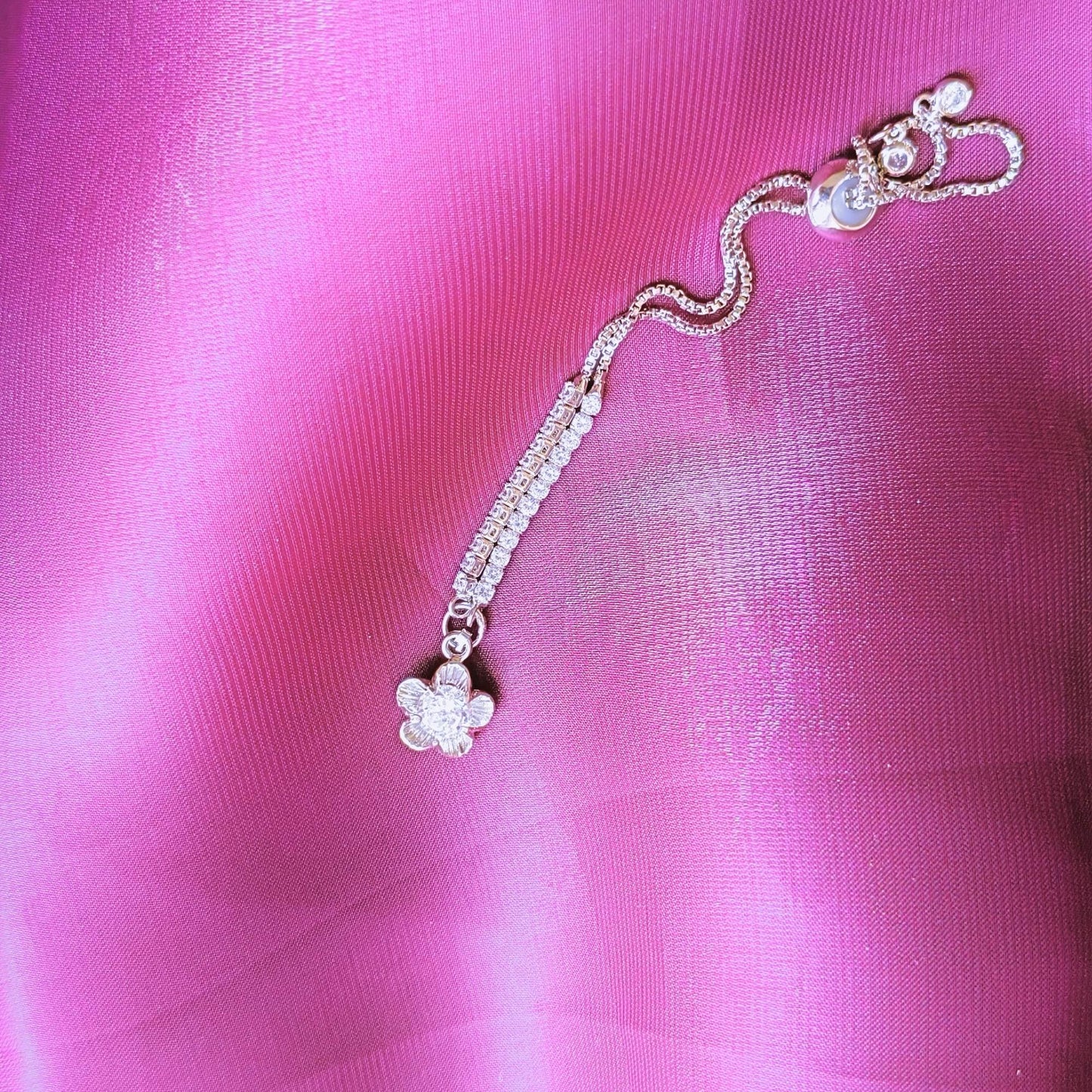 Full Bloom Diamond Charming Bracelet – Silver