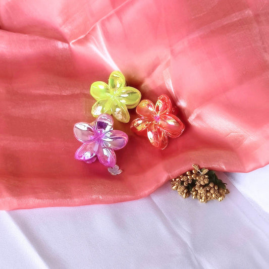 Blooming Combo of 3-Flower Claw Clips