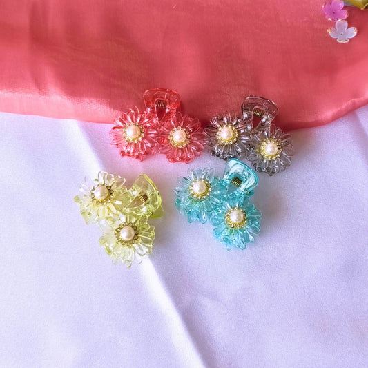 Blooming Combo of 4-Flower Claw Clips