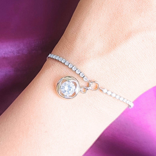 Inner Blooming Diamond Charming Bracelet – Silver