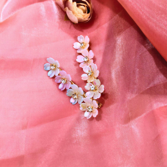 Blooming Blossom Hair Pin Pair- Multi Color.