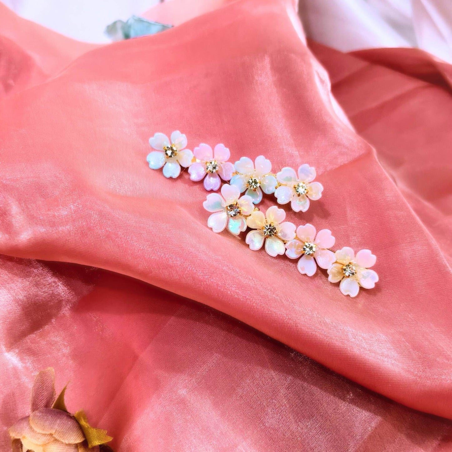 Blooming Blossom Hair Pin Pair- Multi Color.