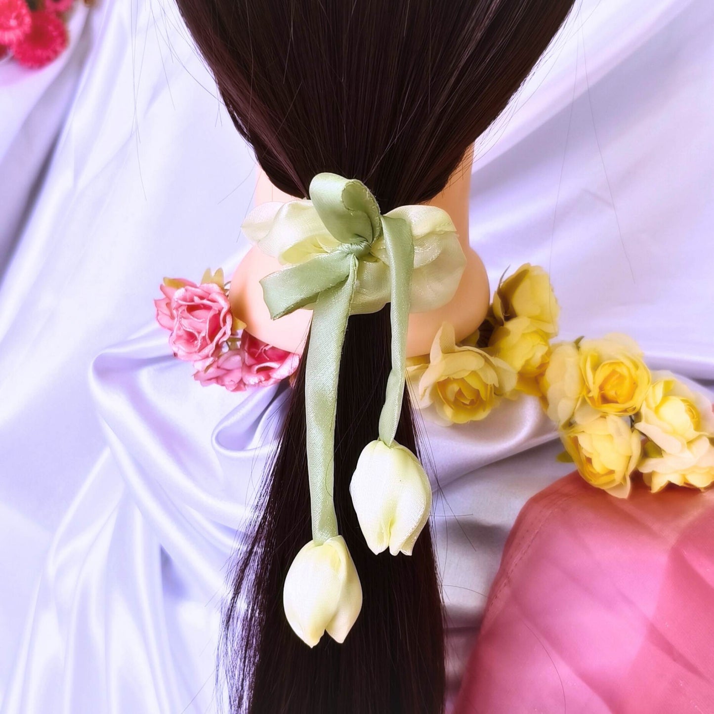 Blooming Tulip Organza Scrunchy Combo.