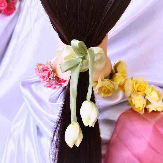 Blooming Tulip Organza Scrunchy Combo.