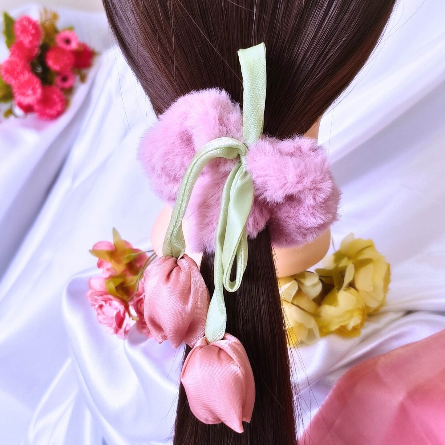 Blooming Furry Scrunchy Combo