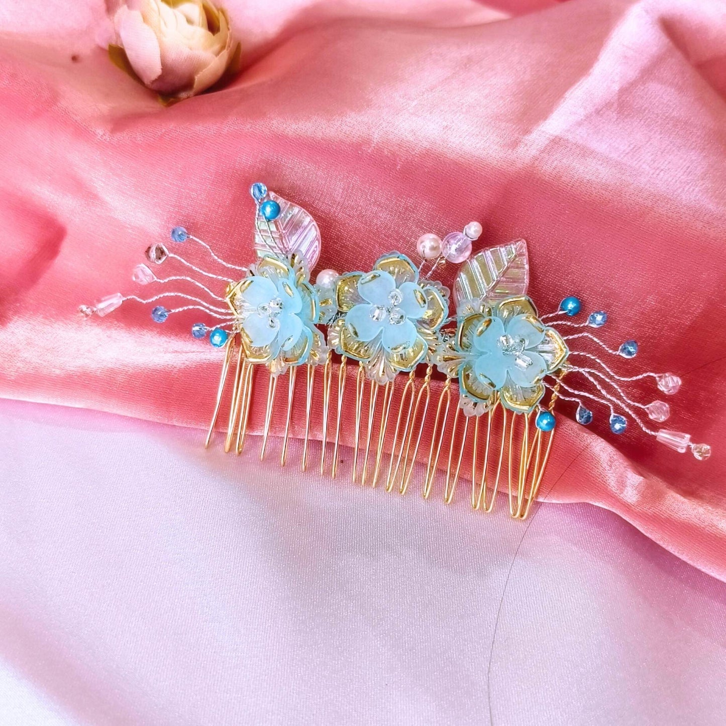 Blooming Hair Brooch- Sky blue -Limited Bloom