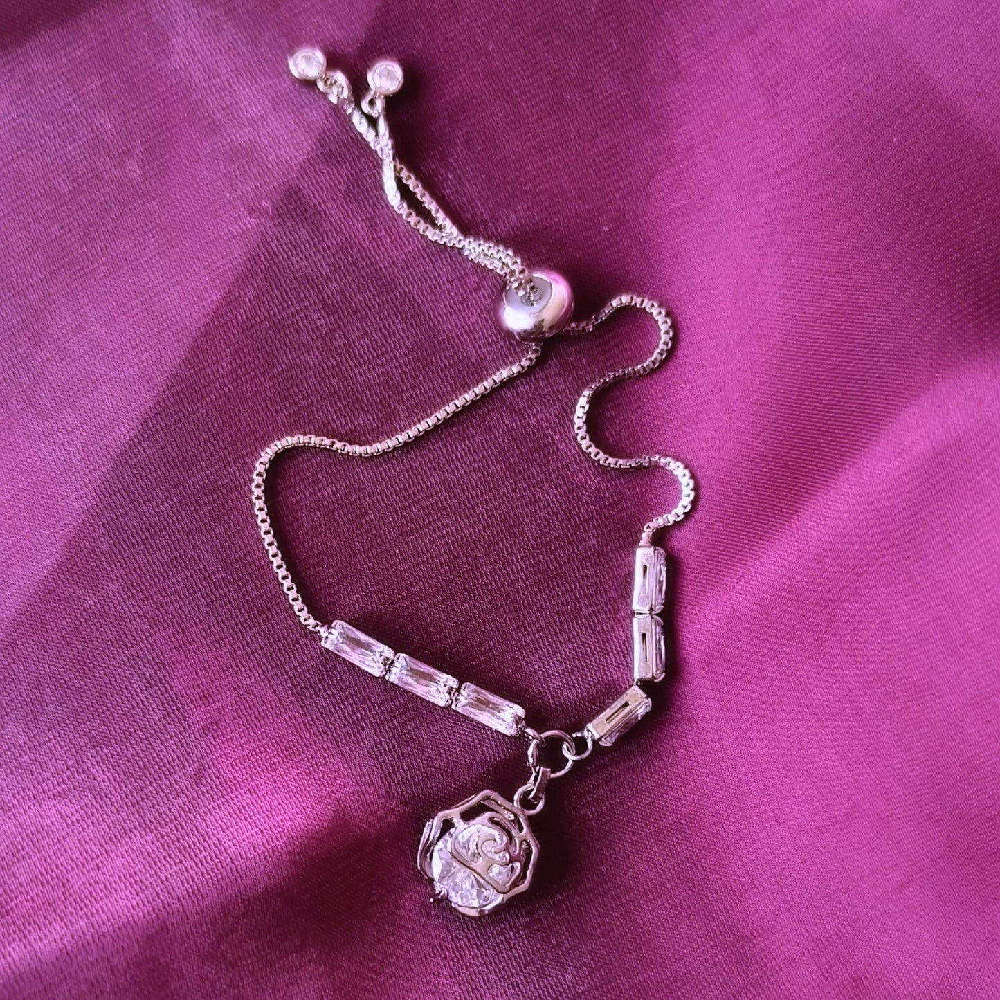 First Bloom Diamond Charming Bracelet – Silver