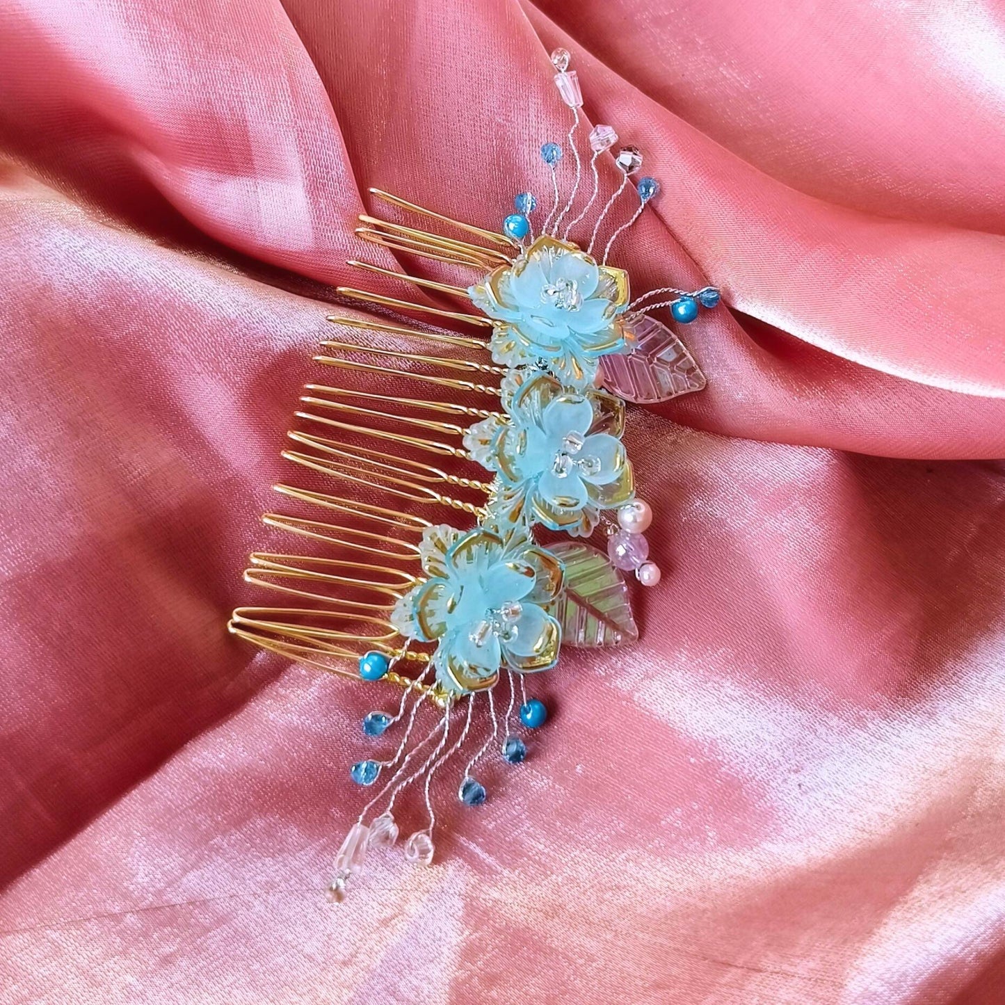 Blooming Hair Brooch- Sky blue -Limited Bloom